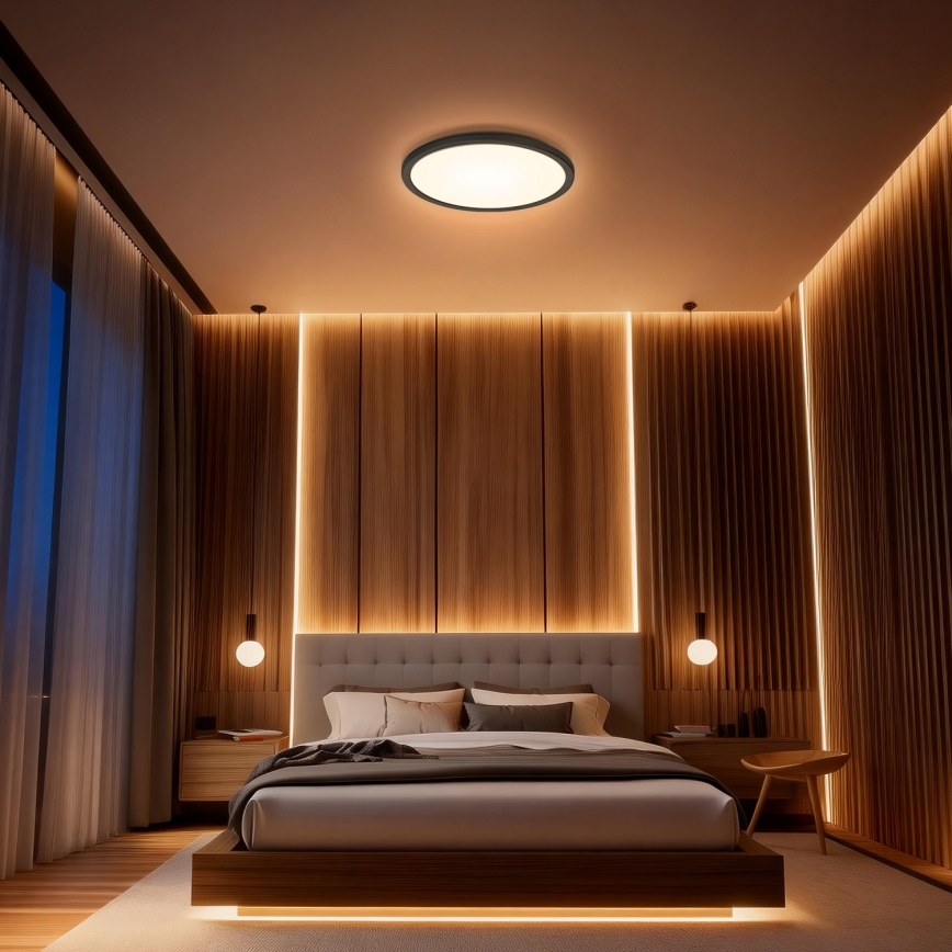 Aigostar - LED RGBW stmievateľné stropné svietidlo MESH LED/36W/230V 3000-6500K čierne + diaľkové ovládanie