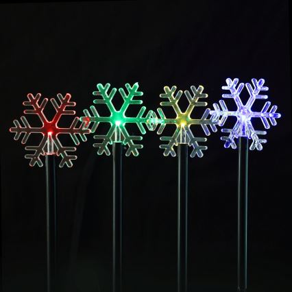 Aigostar - LED RGBY Solárne svietidlo 5xLED/1,2V/8 funkcií 1m IP65 800mAh vločky