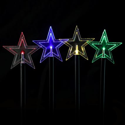 Aigostar - LED RGBY Solárne vianočné svietidlo 5xLED/1,2V/8 funkcií 1m IP65 800mAh hviezdy