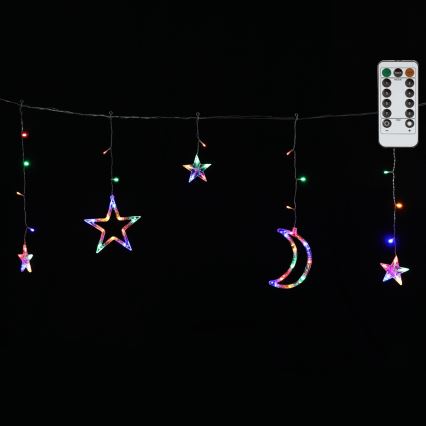 Aigostar - LED RGBY vonkajší svetelný reťaz 120xLED/8 funkcií 3x0,6 m IP44 viacfarebný + diaľkové ovládanie
