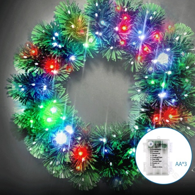Aigostar - LED RGBY Vonkajší vianočný veniec 72xLED/3xAA pr. 50cm IP44