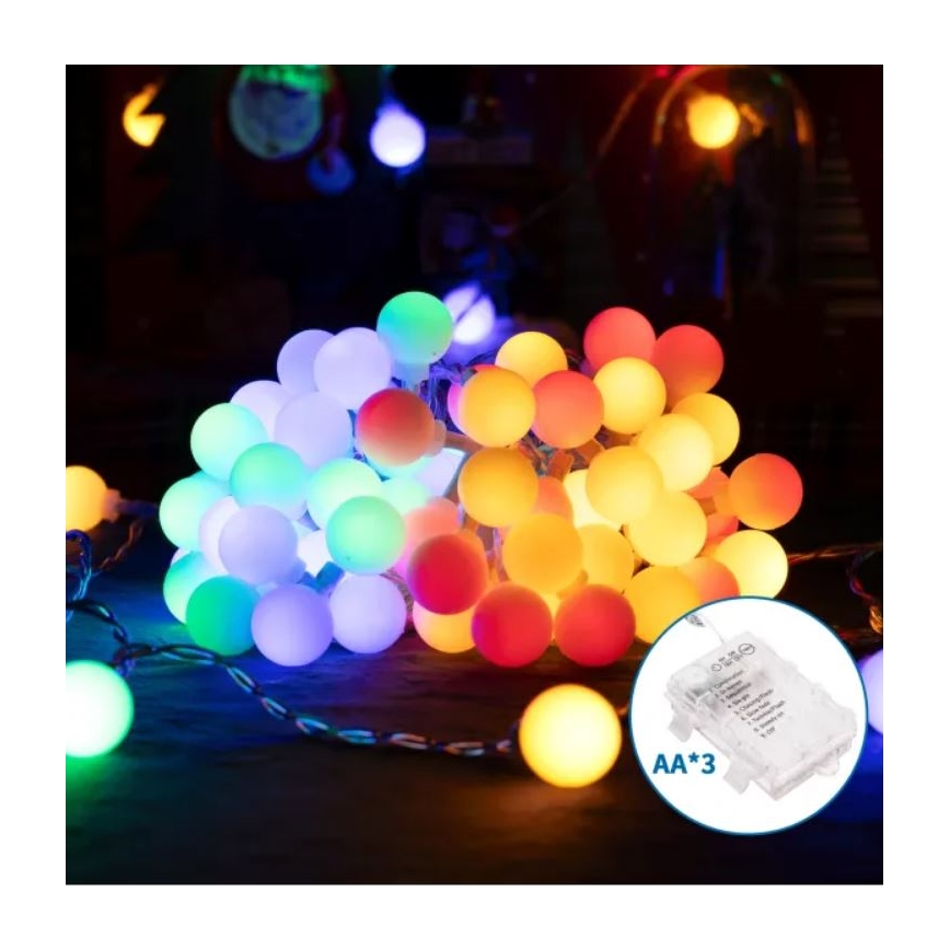 Aigostar - LED RGBY Vonkajšia vianočná reťaz 100xLED/3xAA/8 funkcií 10,3 m IP44