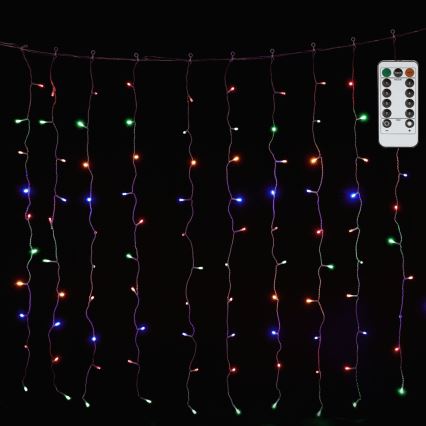 Aigostar - LED RGBY vonkajší vianočný reťaz 300xLED/8 funkcií 3x1m IP44 + diaľkové ovládanie