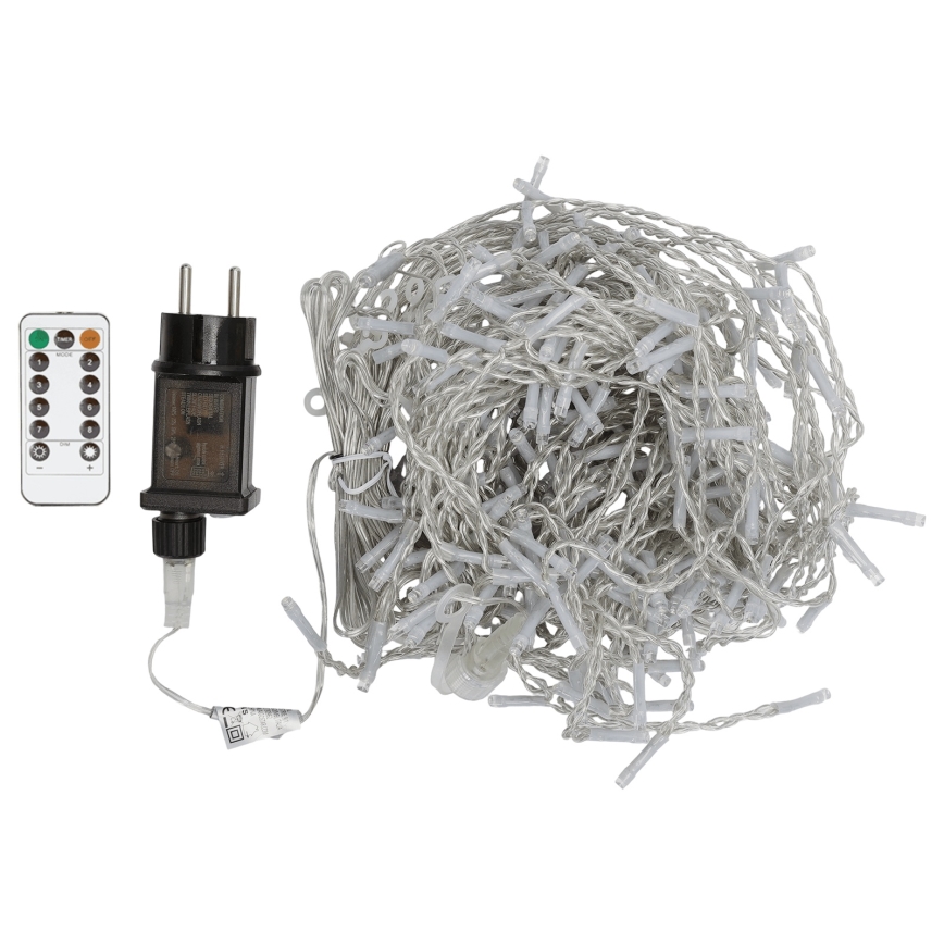 Aigostar - LED RGBY vonkajší vianočný reťaz 300xLED/8 funkcií 3x1m IP44 + diaľkové ovládanie