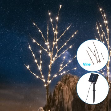 Aigostar - LED solárna dekorácia 140xLED/3m IP65 300 mAh teplá biela vinič