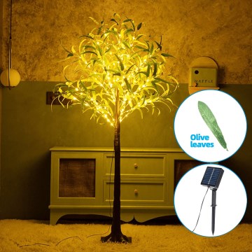 Aigostar - LED Solárna dekorácia 150xLED/3,2m IP65 teplá biela olive
