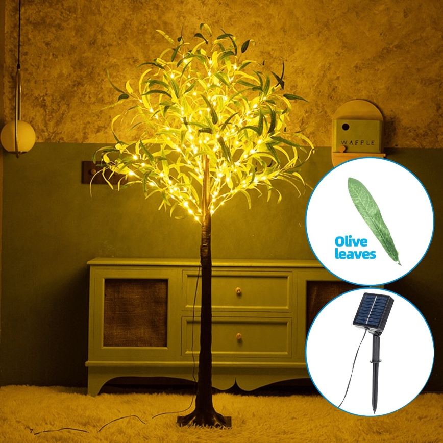 Aigostar - LED Solárna dekorácia 150xLED/3,2m IP65 teplá biela olive
