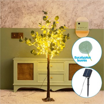 Aigostar - LED Solárna dekorácia 285xLED/3,8m IP65 teplá biela eukalyptus