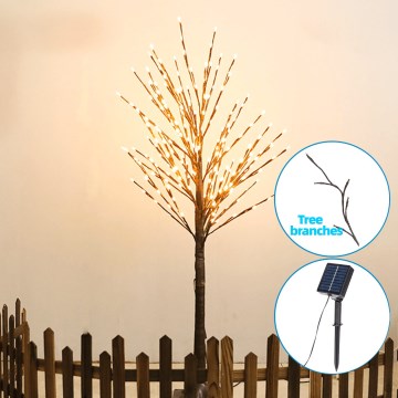 Aigostar - LED Solárna dekorácia 64xLED/3,2m IP65 teplá biela strom
