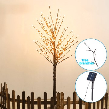 Aigostar - LED Solárna dekorácia 96xLED/3,5m IP65 teplá biela strom