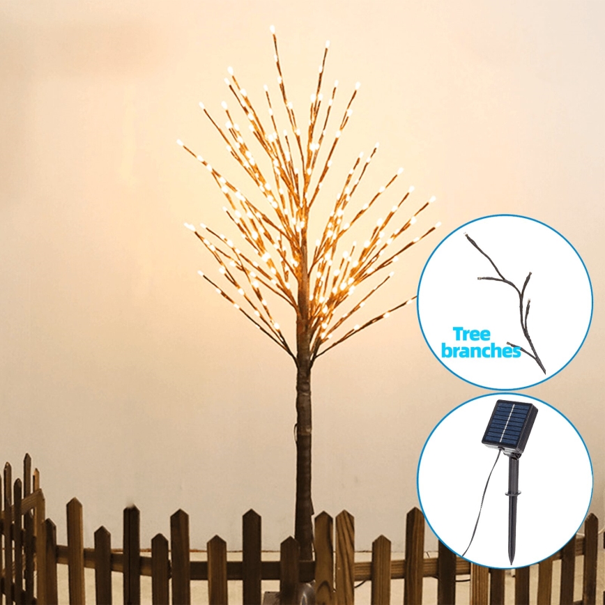 Aigostar - LED Solárna dekorácia 96xLED/3,5m IP65 teplá biela strom