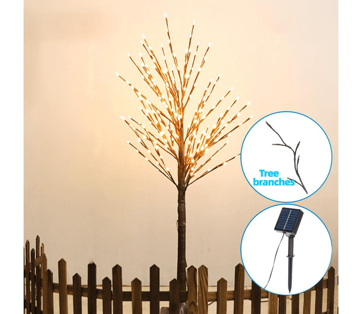 B.V. - LED Solárna dekorácia 96xLED/3,5m IP65 teplá biela strom