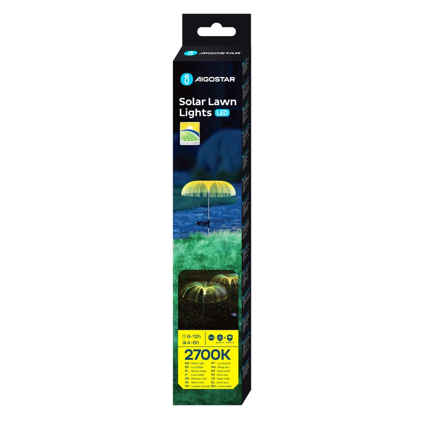 Aigostar - LED Solárna dekoračná lampa LED/0,03W/1,2V 70cm 300 mAh 2700K IP44