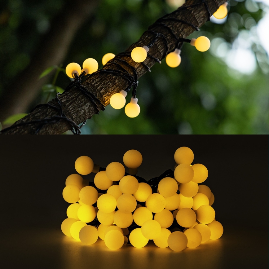 Aigostar - LED Solárna dekoračná reťaz 50xLED/8 funkcií 12m IP65 800 mAh teplá biela