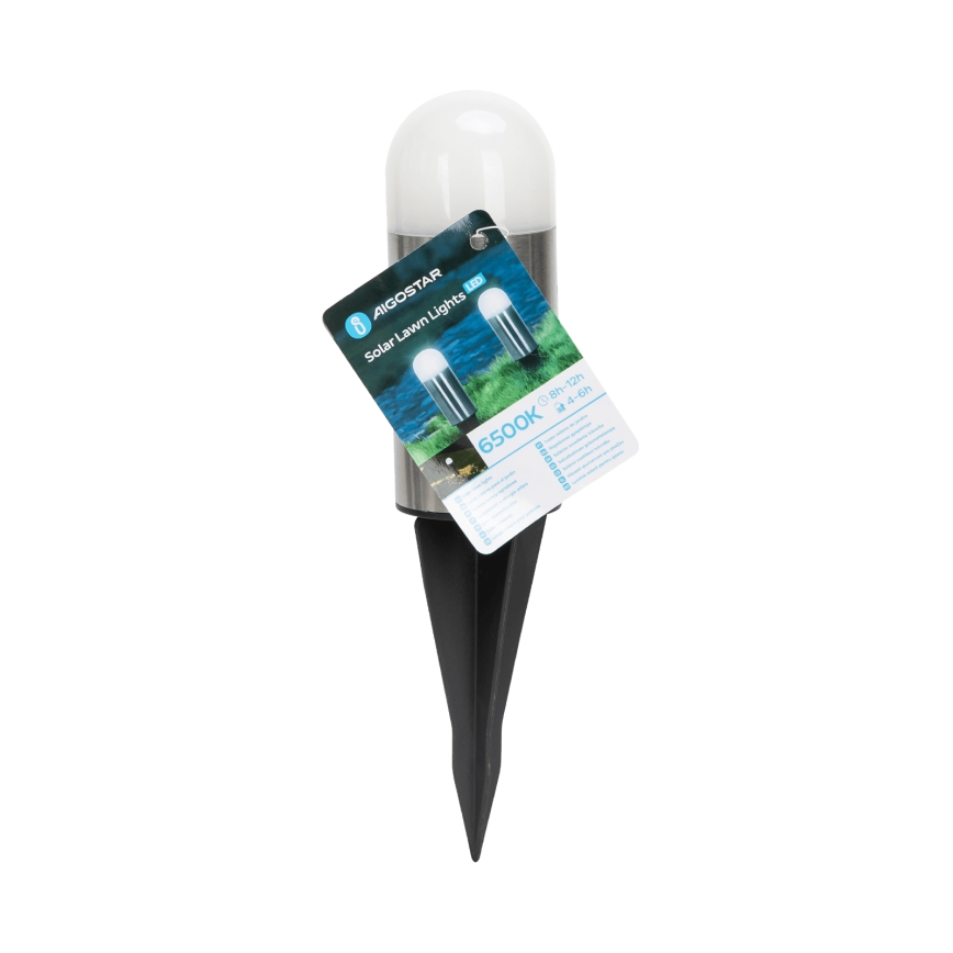 Aigostar - LED Solárna lampa LED/0,006W/1,2V 20cm matný chróm 40 mAh 6500K IP44