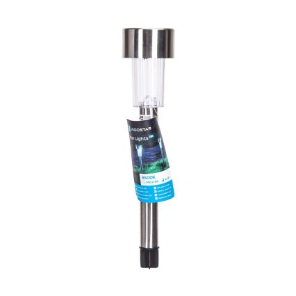 Aigostar - LED Solárna lampa LED/0,006W/1,2V 29,5 cm 40 mAh matný chróm 6500K IP44