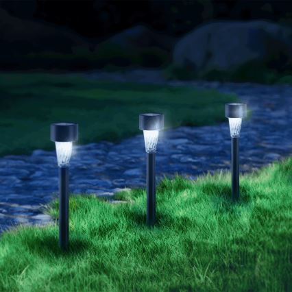 Aigostar - LED Solárna lampa LED/0,006W/1,2V 40 mAh 29,5 cm čierna 6500K IP44