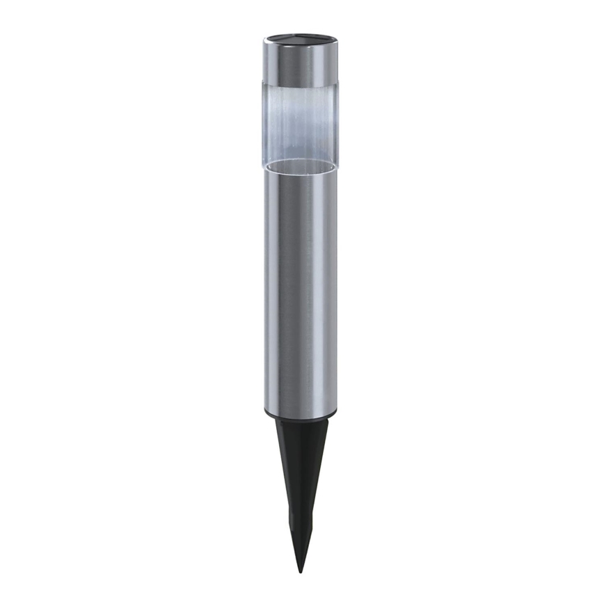 Aigostar - LED Solárna lampa LED/0,006W/1,2V 31,5 cm 100 mAh matný chróm 6500K IP44