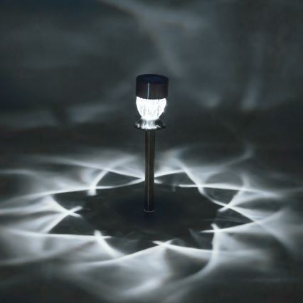Aigostar - LED Solárna lampa LED/0,006W/1,2V 35,5cm matný chróm 100 mAh 3000K IP44