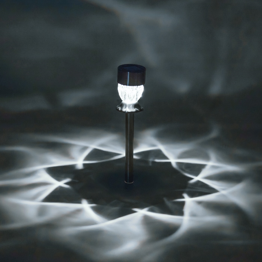 Aigostar - LED Solárna lampa LED/0,006W/1,2V 35,5cm matný chróm 100 mAh 3000K IP44