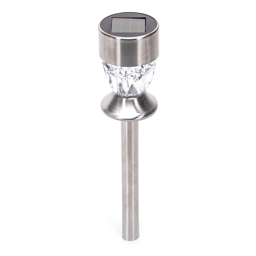 Aigostar - LED Solárna lampa LED/0,006W/1,2V 35,5cm matný chróm 2700K IP44 100 mAh