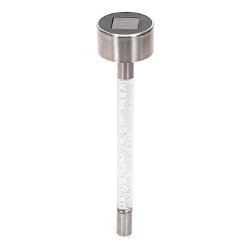 Aigostar - LED solárna lampa LED/0,006W/1,2V 36,7 cm matný chróm 2700K 40 mAh IP44