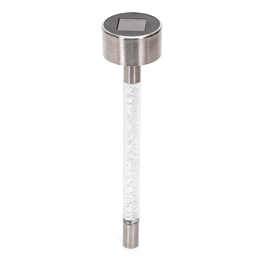 Aigostar - LED Solárna lampa LED/0,006W/1,2V 36,7cm matný chróm 2700K 40 mAh IP44