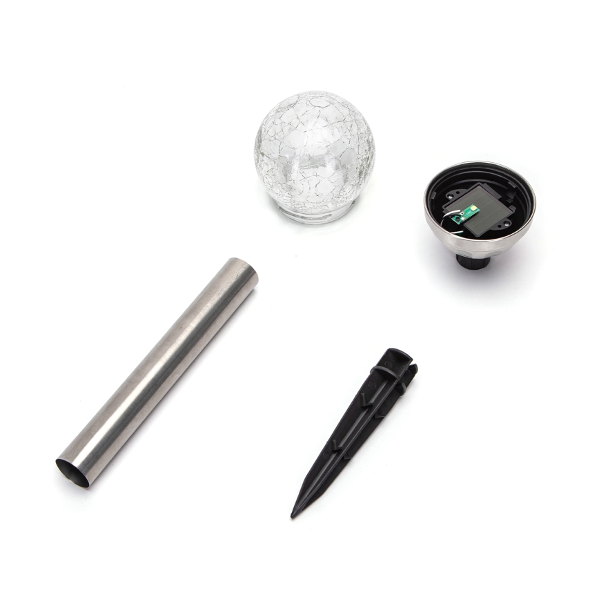 Aigostar - LED Solárna lampa LED/0,006W/1,2V 37,8cm matný chróm 6500K IP44