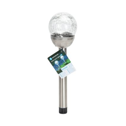 Aigostar - LED Solárna lampa LED/0,006W/1,2V 37,8cm matný chróm 6500K IP44