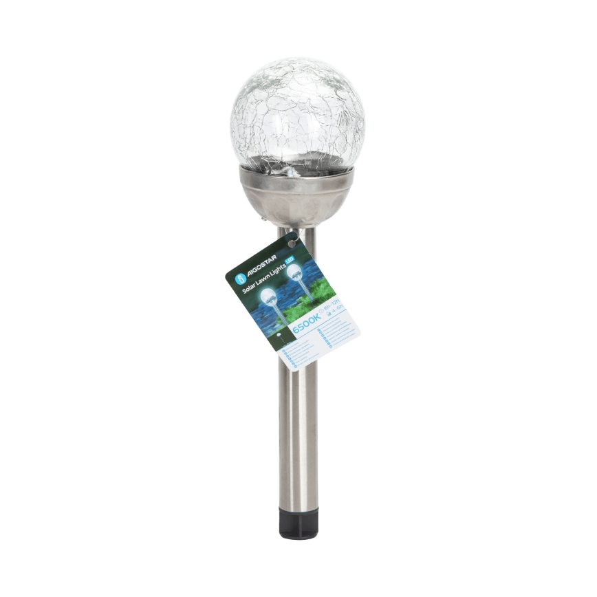 Aigostar - LED Solárna lampa LED/0,006W/1,2V 37,8cm matný chróm 6500K IP44