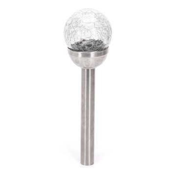 Aigostar - LED Solárna lampa LED/0,006W/1,2V 37,8cm matný chróm 6500K IP44