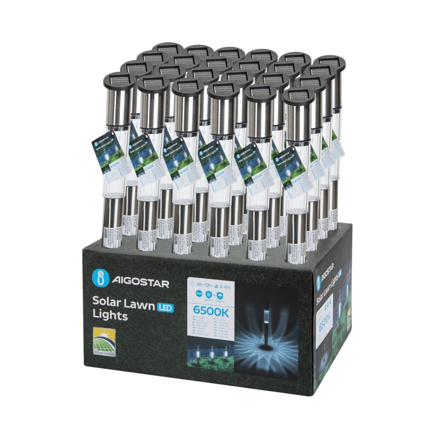 Aigostar - LED Solárna lampa LED/0,012W/1,2V 100 mAh 6500K IP44 55 cm