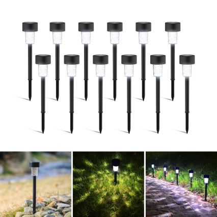 Aigostar - LED Solárna lampa LED/0,06W/2V 32,7 cm 6500K IP44 600 mAh čierna