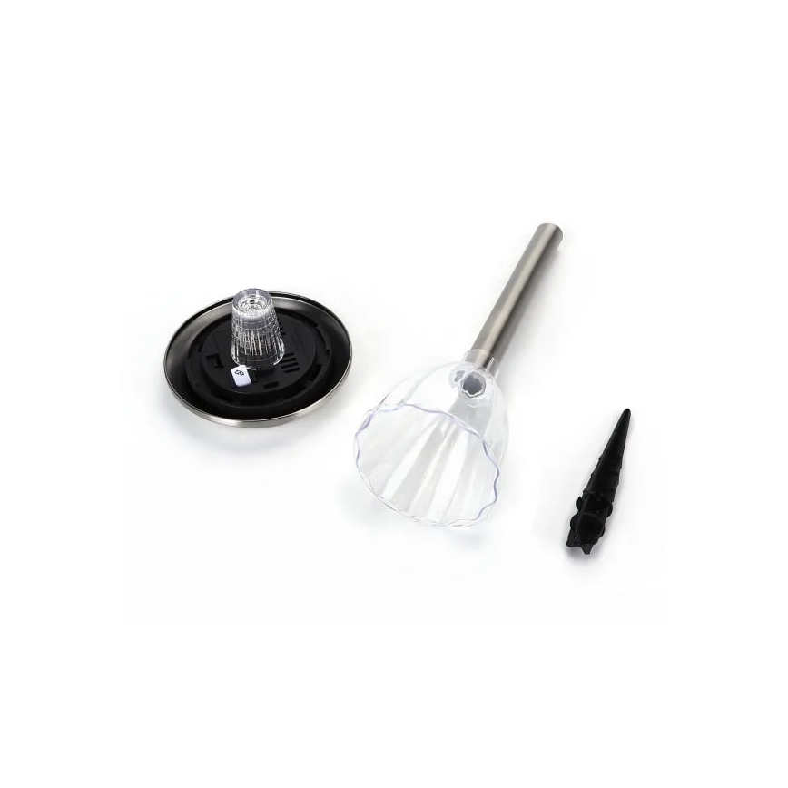 Aigostar - LED Solárna lampa LED/0,08W/2V 30,4 cm 6500K IP44 matný chróm
