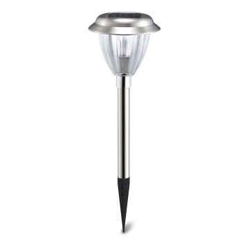 Aigostar - LED Solárna lampa LED/0,08W/2V 30,4 cm 6500K IP44 matný chróm