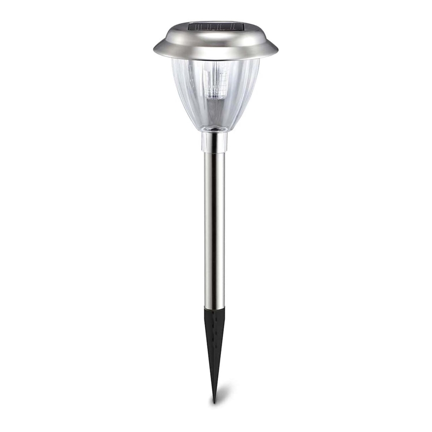 Aigostar - LED Solárna lampa LED/0,08W/2V 30,4 cm 6500K IP44 matný chróm