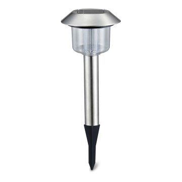 Aigostar - LED Solárna lampa LED/0,08W/2V 36,6 cm 3000K IP44 matný chróm