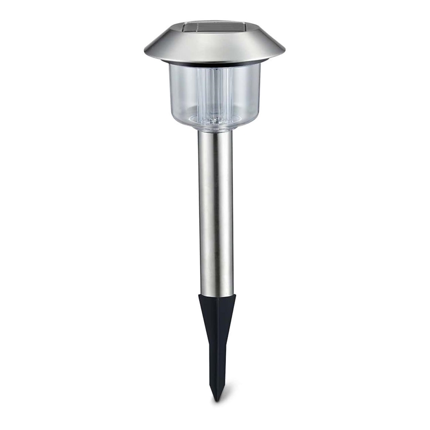 Aigostar - LED Solárna lampa LED/0,08W/2V 36,6 cm 3000K IP44 matný chróm