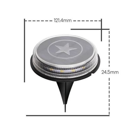 Aigostar - LED Solárna lampa LED/0,6W/5,5V 24,5 cm 500 mAh 3200K IP66 čierna