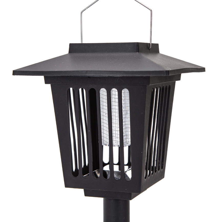Aigostar - LED Solárna lampa s lapačom hmyzu LED/0,03W/1,2V 55,2cm čierna 6500K 300 mAh IP44