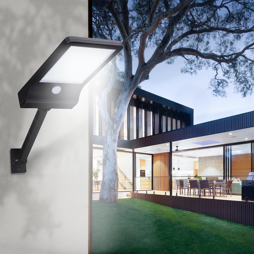 Aigostar - LED Solárna pouličná lampa so senzorom LED/3W/3,7V1800 mAh IP44 3000/4000/5000K + diaľkové ovládanie