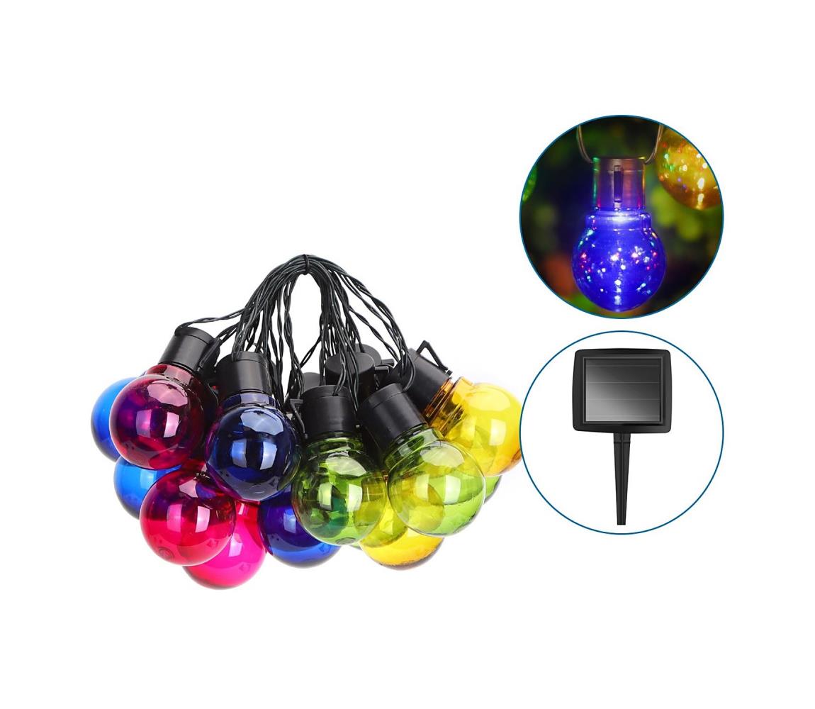 B.V. - LED Solárna reťaz 20xLED/5,8m IP44 multicolor