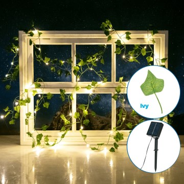 Aigostar - LED Solárna reťaz 50xLED/7m IP65 teplá biela ivy