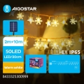 Aigostar - LED Solárna reťaz 50xLED/8 režimov 12m 800mAh IP65 teplá biela