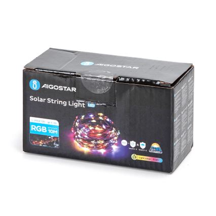 Aigostar - LED Solárna reťaz LED/8 funkcií 12m IP65 multicolor