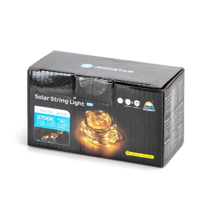 Aigostar - LED Solárna reťaz LED/8 funkcií 12m IP65 teplá biela