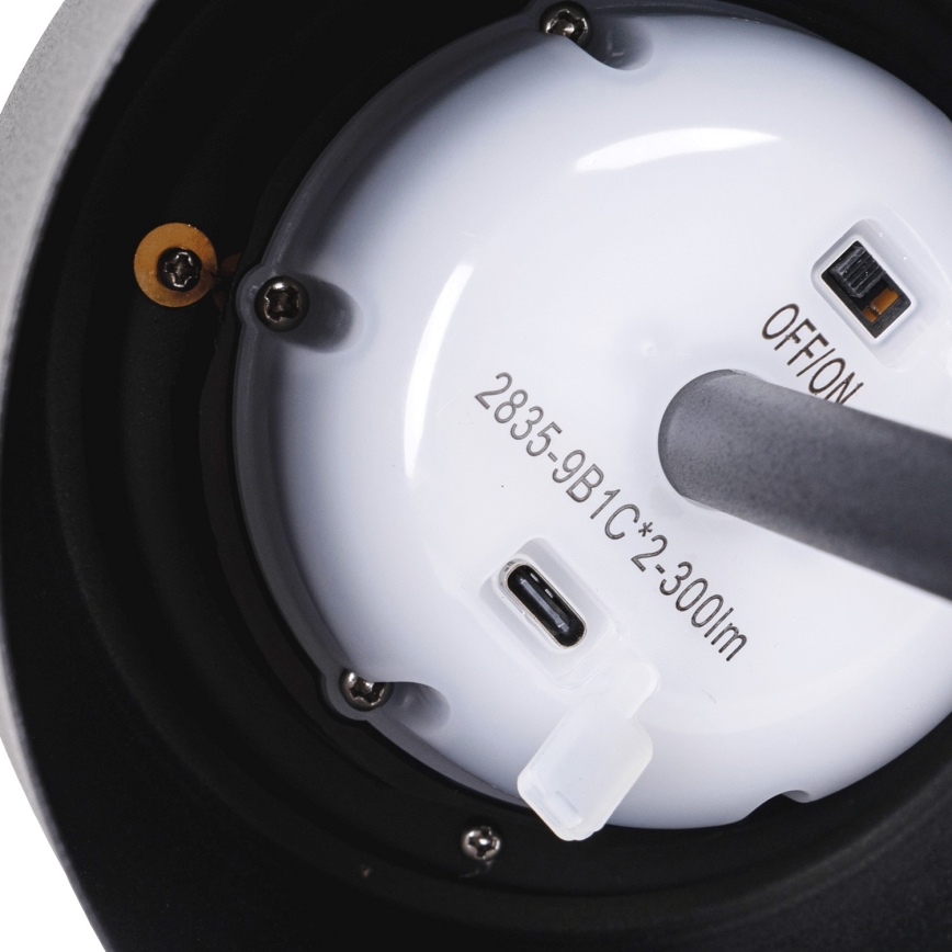 Aigostar - LED Solárna stmievateľná nabíjacia stolná lampa LED/3W/5V 2200mAh čierna IP54
