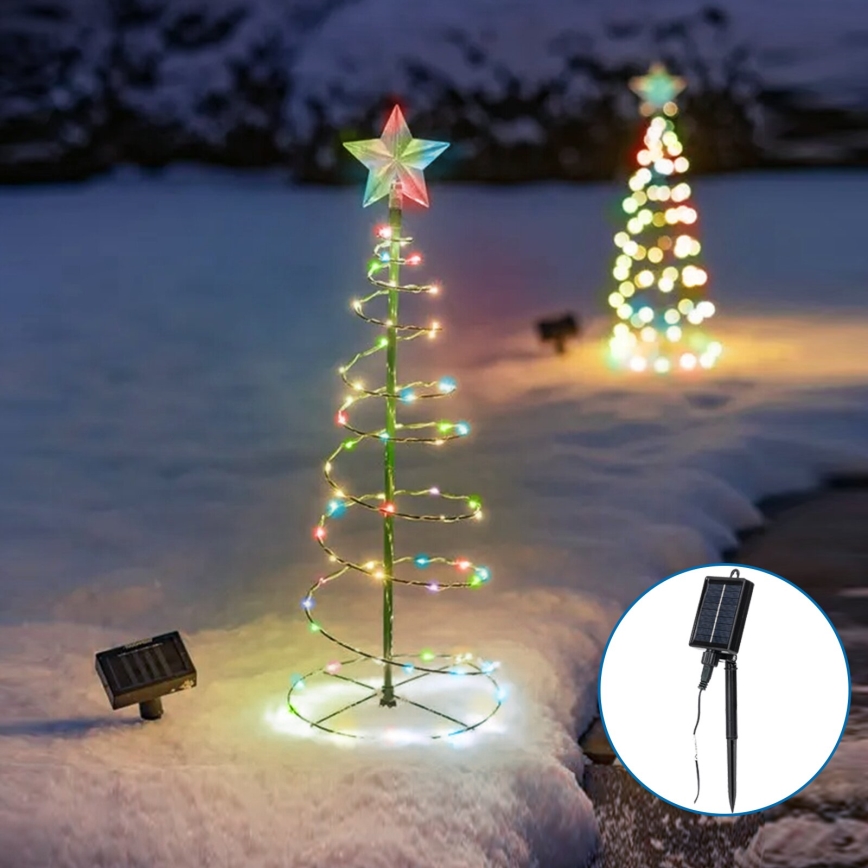 Aigostar - LED Solárna vianočná dekorácia LED/0,26W/3,7V 75cm IP65 multicolor