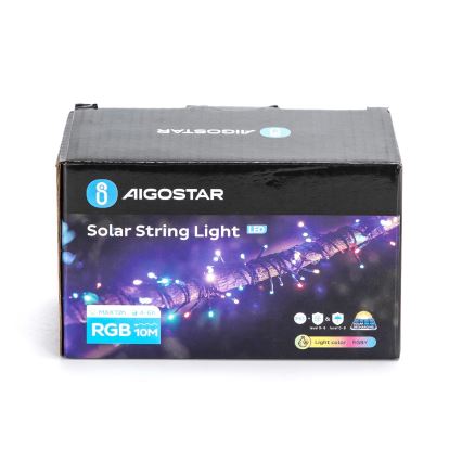 Aigostar - LED Solárna vianočná reťaz 100xLED/8 funkcií 12m IP65 multicolor