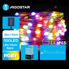 Aigostar - LED Solárna vianočná reťaz 100xLED/8 funkcií 12m IP65 multicolor
